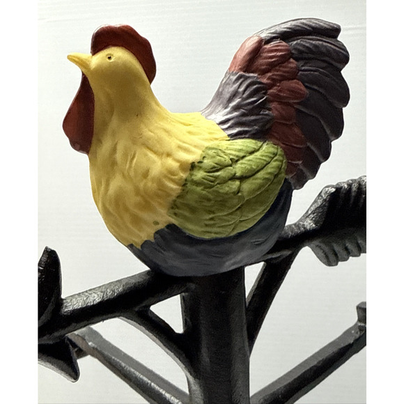 Vintage Susan Winget Cast Iron Rooster Weathervane Tabletop Farmhouse Chic - Picture 8 of 13